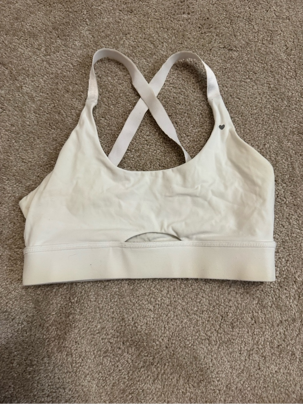 Love Fitness Women's White Cross-Back Sports Bra - Brand